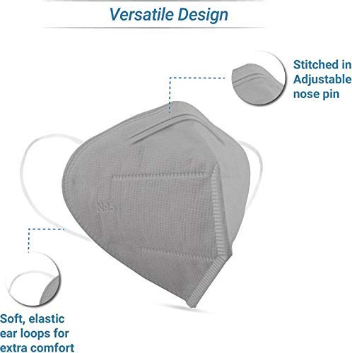 Image of MASKIN PP Non-woven Reusable N95 Mask for Men and Women - Pack of 5.