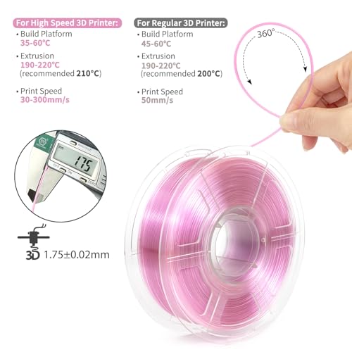 Image of iSANMATE Rapid Clear PLA Filament 1.75mm, Light Purple 3D Printer Filament Transparent Filament, Fast Printing Speed PLA, Dimensional Accuracy ±0.02mm, 1kg Spool