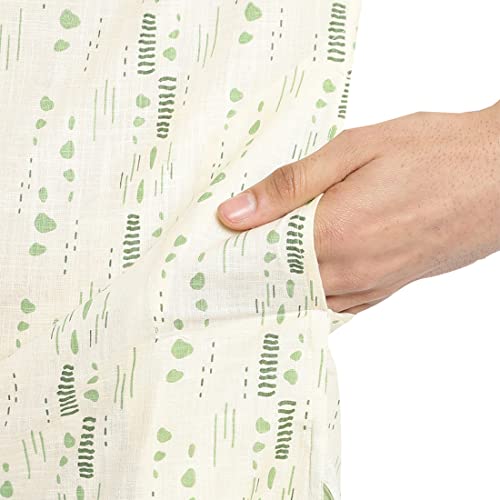 Image of Fabindia Men's Cotton Printed Slim Kurta