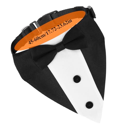 Disfraz de esmoquin para perro, cuello ajustable 15-25 in miniatura 5