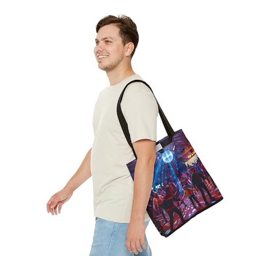 Premium Tote Bag with Reinforced Stitching for the 80s Skating Rink Theme3
