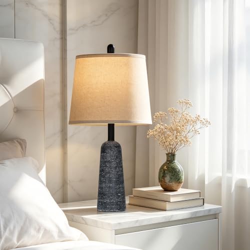 Rinweey 24" Modern Faux Stone Table Lamps Set of 2 for Bedroom Living Room - image 5