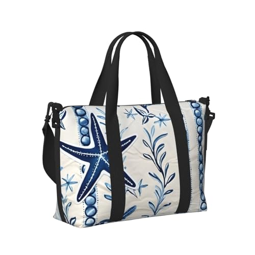 Travel Duffle Bag Sea Starfish Seashell Weekender Overnight Bags Luggage Bag for Women Men Waterproof Sports Gym Bag Hand Bag with Shoulder Strap3