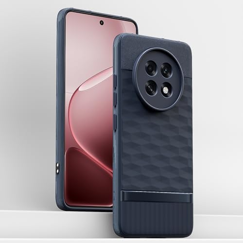 Image of Pikkme Back Cover for Oppo F31 Pro Plus 5G Camera Protection 3D Hexa Cube Design Silicone Protective Bumper Case (Blue)