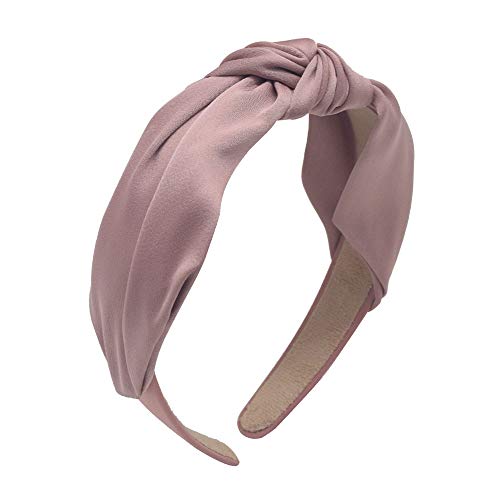 Headbands for Women,Solid Bow Heaband Knot Hairband Vintage Head Wrap Hair Band Hair Accessories for Women and Girls,Pink
