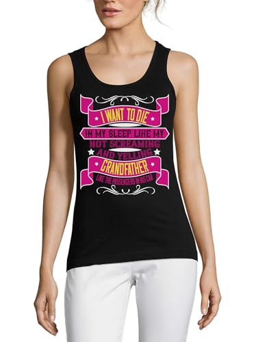 Débardeur humour noir femme en coton confortable imprimé avec slogan