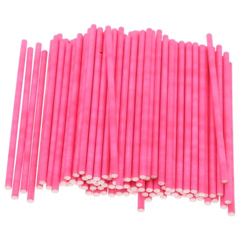 AUTSUPPL 100pcs Food Grade Paper Lollipop Sticks for DIY Cake Pops Party Treats Crafts Random Color Sticks Sturdy Design for Hard Candy Use Random Color