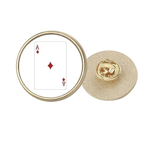 Broche clip carte à jouer en métal doré rond taille M pour costume