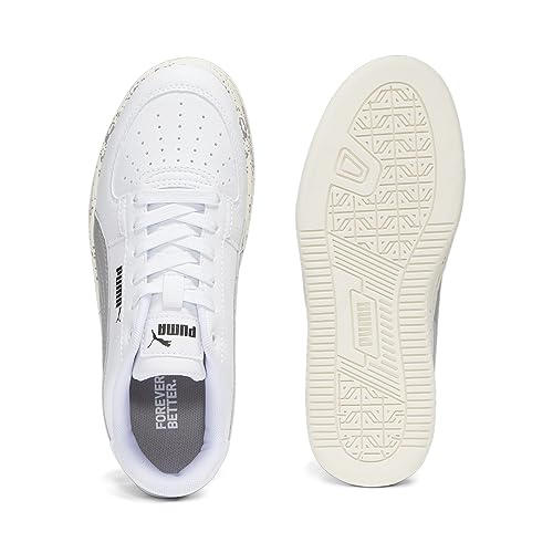 PUMA PUMA Caven Sneaker, White-Concrete Gray Black, 1 US Unisex Little Kid