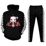 Anime Girls Hoodie Set 3D Printed Pullover Sportswear Boys Sweatshirt Youth Jogging Suit 2 Pieces Set (B2 -X-Large)