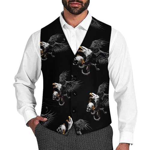 E-agle Cool Animal Mens Slim Fit Suit Vest Dress Waistcoat Casual Business Vest