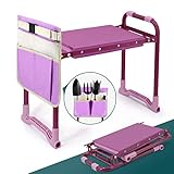 Byhagern Foldable Garden Kneeler and Seat，Portable Garden Kneeler Stool - Heavy Duty Garden Bench, Durable Garden Stool, Comfortable EVA Foam Cushion - Ideal for Women's Gardening， Camping...