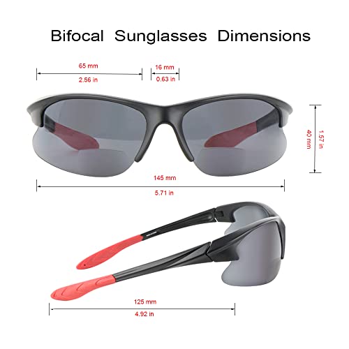 Ysorrisox 2 Pairs Bifocal Sunglasses For Men And Women,Sport Wrap Around Unisex Uv Protection Readers Glasses thumb #2