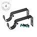 Ivilon Drapery Treatment Window Curtain Rod - Square Design 1 1/8 Rod. 72 to 144 Inch. Black