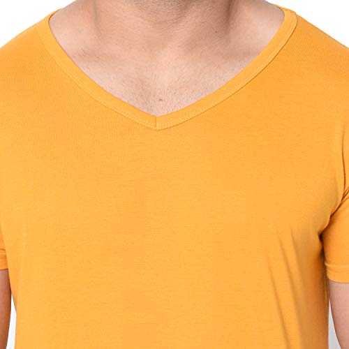 Image of Men's Cotton Blend Half Sleeve V Neck Tshirt