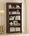 TVU 5-Tier Wooden Bookshelf, 65 Inch Tall Bookshelf with Storage, Floor Standing Modern Style Display Bookcase for Living Room, Office, Study Room, Entryway, Brown