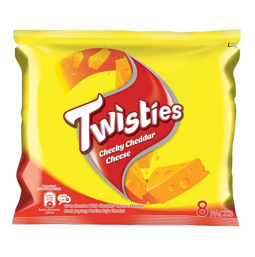 Twisties Cheeky Cheddar Cheese Cheese Flavoured Corn Snacks Multipack (8 x 13g)