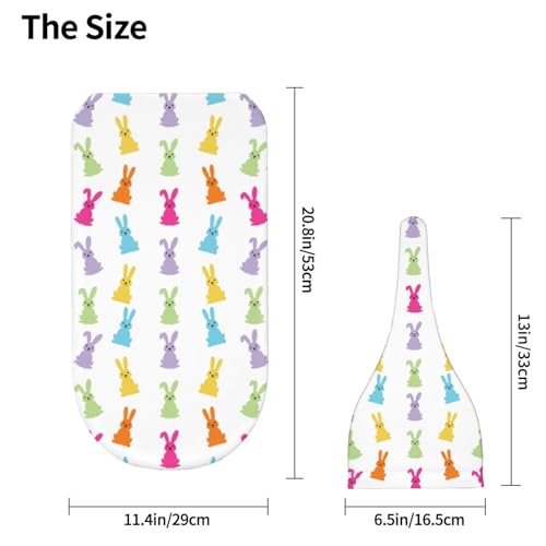 Image of Easter Cute Colorful Bunny Swaddle Blanket with Beanie Hat Set Newborn Receiving Blankets Baby Swaddle Wrap Soft Swaddle Blankets for Baby Boys and Girls