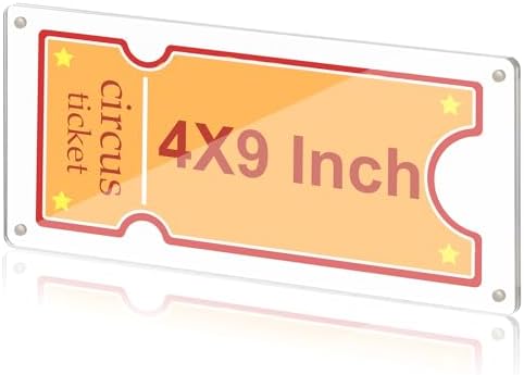 Acrylic Ticket Stub Display 4x9 Inch Clear Ticket Stub Holder Tic...