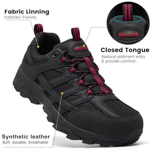 Image of SHULOOK Men's Waterproof Hiking Shoes Lightweight Anti Slip Outdoor Ankle Boots Breathable Hike Trekking Trails Shoe