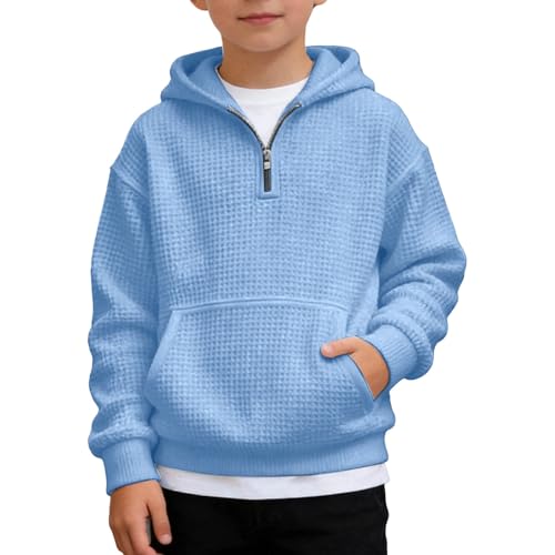 Sweat à capuche garçon idéal pour l'école, pull décontracté en polaire manches longues