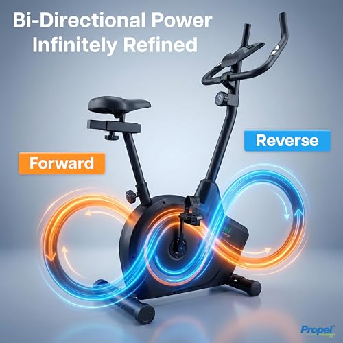 Image of Propel FitnessOne HU 57i Silent Upright Cycling Machine for Home | 5Kg 2-Way Flywheel | 8-Level Magnetic Resistance | LCD Performance Monitor | Hand Pulse Sensors | 120 Kg Capacity | Adjustable Seat
