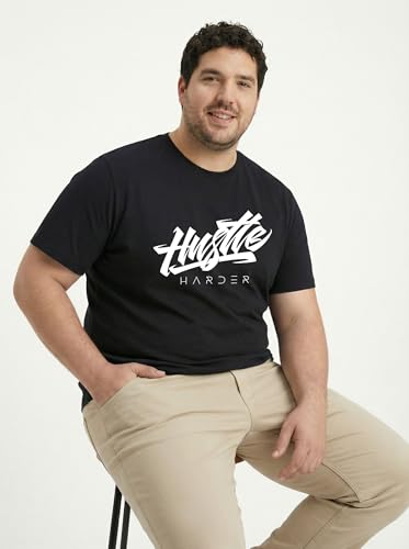 Image of Toodlegram Men Plus Size Printed T-Shirt | Round Neck Half Sleeves | Regular Fit Big & Tall | Pure Cotton Casual Summer Wear T-Shirt for Men