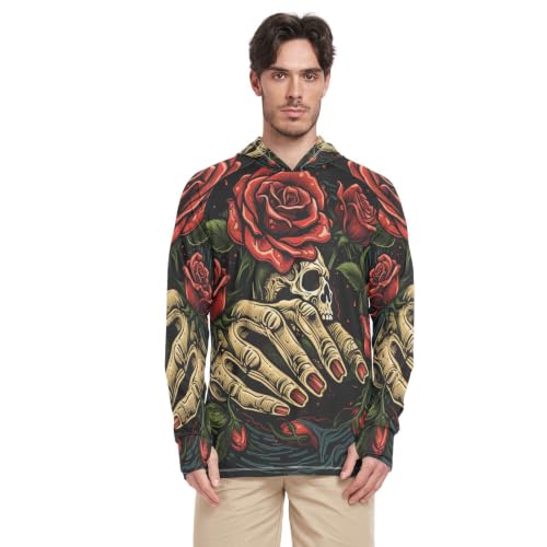Protection Solaire UPF 50+ pour ce Rash Guard Homme Floral Rose Foncé à Manches Longues