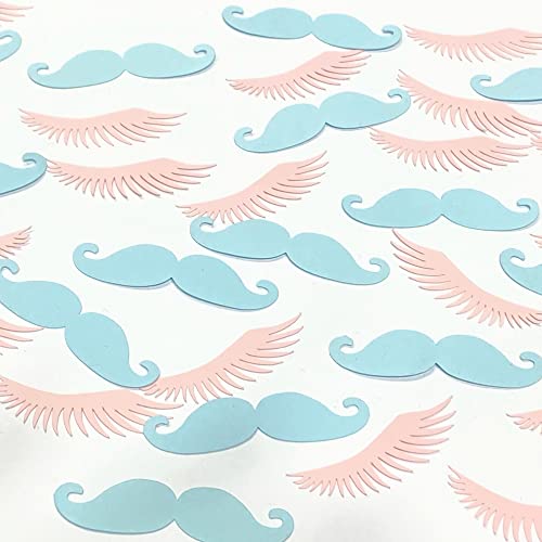 Staches or Lashes Confetti Gender Reveal Party Decor