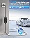 EVDANCE Level 1 & 2 EV Charger, 16A 110-240V Portable Electric Car Charger with 25ft Cable, Adjustable Current, Delayed Start, LED Screen, Universal EV Charger Compatible with All J1772 EVs