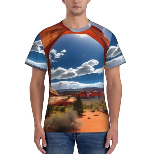 Arches National Park-Standard Print Summer Men Short Sleeve T-Shirt Everyday Wear Casual Outdoors Indoors Athletic Tee Black