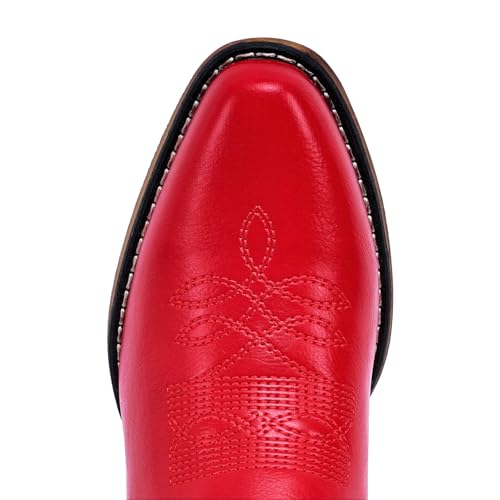 Image of IUV Cowboy Boots for Women Mid Calf Pull-On Cowgirl Boots