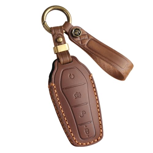Protection de clé BYD Dolphin Tang Han étui cuir antichoc marron