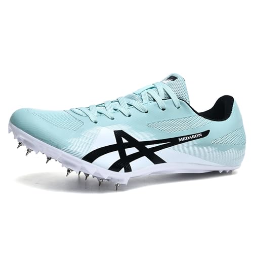 Scarpe di Atletica Leggera 8 Chiodi Unisex Chiodate Scarpe Scarpe per Atletica Leggero Antiscivolo Atletica Spikes Scarpe Sneakers Comode Scarpe Traspiranti Junior Sprint Spikes Salto in Lungo