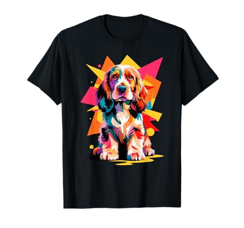 Polygonal Abstract Art English Cocker Spaniel Spaniels T-Shirt