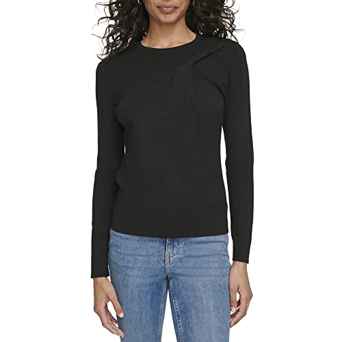Image of Calvin Klein Women's Twist Neck Long Sleeve Sweater
