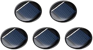 sourcingmap 5Pcs 2V 40mA Poly Mini Round Solar Cell Panel Module DIY for Light Toys Charger 36mm Diameter