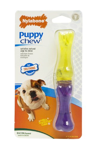 Nylabone Just For Puppies Small Bacon Flavored Stick Bone Puppy Dog Teething Chew Toy