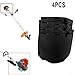 4 Pack Waterproof Dustproof Engine Covers for String Trimmer Nylon Protection Accessories Black Pulling Rope Design Fit Outdoor Power Equipment