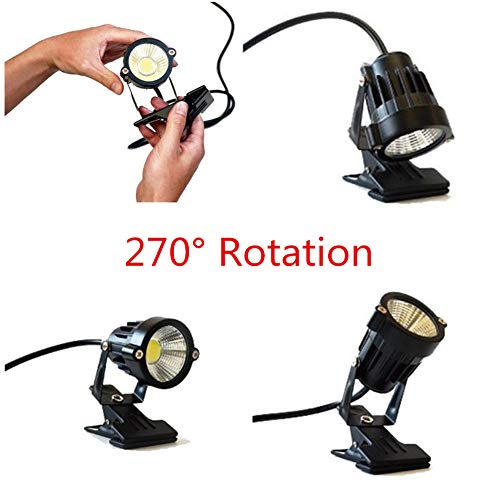 Wefoonlo 1Pcs Outdoor 5W Led Clip On Light Water Resistant Adjustable Desk Stand Spotlight Lamp Signboard Blackboard Lighting With Plug (Cool White) #TOP3