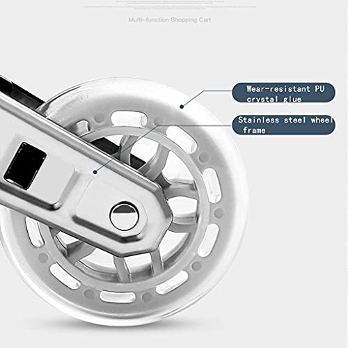 gbgymjm Einkaufstrolley-Tasche faltbar, Küchenaufbewahrung Utility-Carts Einkaufswagen Handwagen Auto Gepäckwagen… – Bild 4