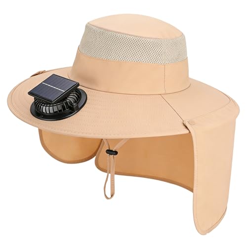 Gorra con Ventilador para Exteriores,Casco Refrescante con Carga USB y Energía Solar | Sombrero de Playa con Ventilador - para Vacaciones de Verano, Senderismo, Camping,