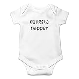 Crazy Bros Tees Gangsta Napper Funny Cute Novelty Infant One-Piece Baby Bodysuit (Newborn, White)