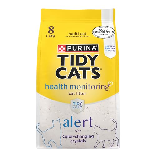 Purina Tidy Cats Tidy Care Alert Cat Health Monitoring Non Clumping Cat Litter with Silica Crystals...