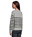 Liverpool Los Angeles Women's Long Sleeve Crew Neck Dropped Shoulder Sweater Light Grey/Charcoal Stripe Large