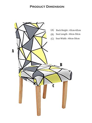 Image of Cortina Dining Chair Slipcovers | Protection Chair Covers | Geometric Print, Removable, Washable | Universal Fit Super Soft Stretchy Polyester Spandex | Hotel, Marriage, Wedding | Pack of 6, Multi 3