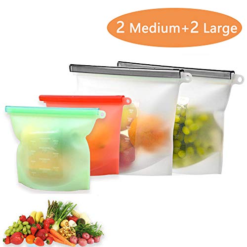 Silicone Bags Reusable Silicone Food Bag Storage Freezer Thick Silicone Dishwasher Sandwich Bags