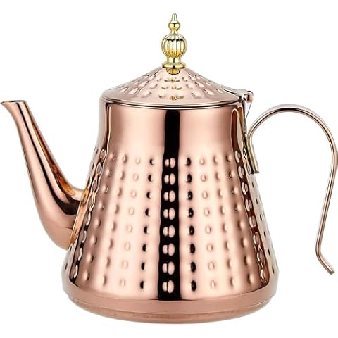 SANQIAHOME 1.2L Stainless Steel Teapot with Infuser Cover