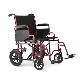 Medline Bariatric Transport Chair for Adults and Seniors, Supports up to 450 lbs, Extra-Wide 22