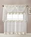 Victoria Classics Linen Leaf 4 Piece Kitchen Curtain Set (Beige)